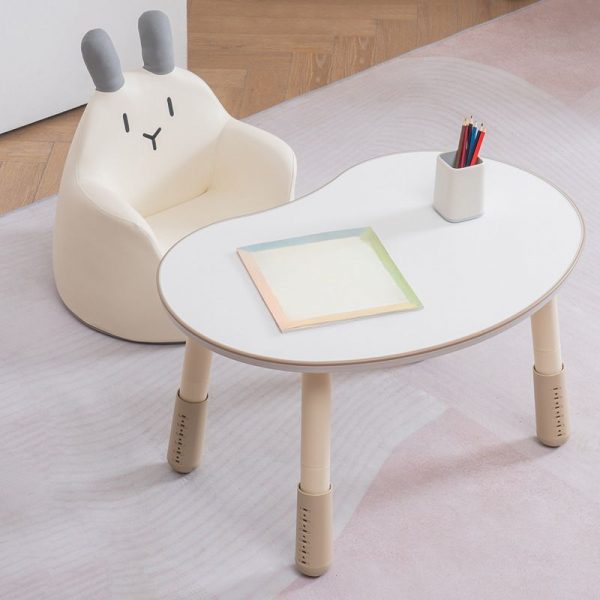 "Rainproof White Lumber Children Art Desk with Adaptable Height"
