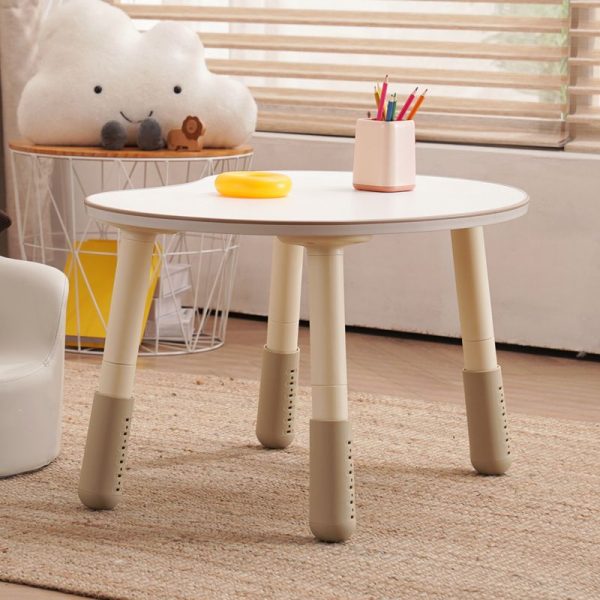 "Adaptable Height Lumber Kids Computer Desk in White/Azure/Unfinished Color"