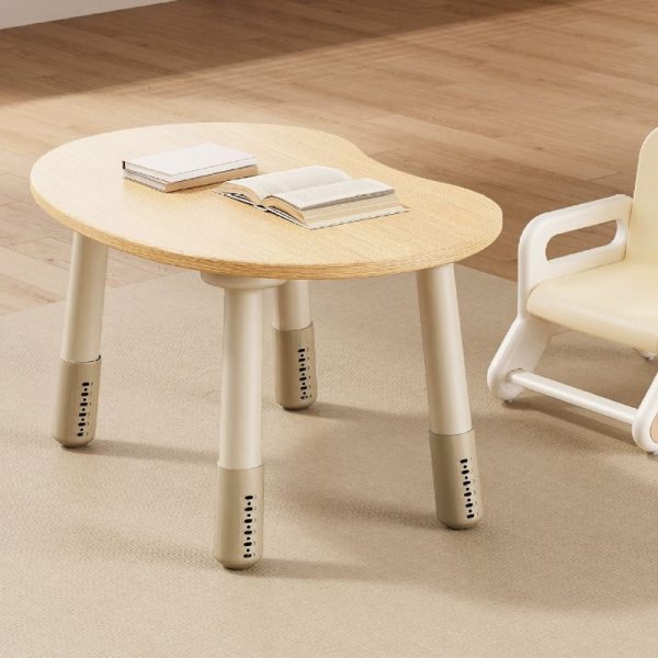 "Natural Finish Lumber Moves Up and Down Kids Computer Desk"