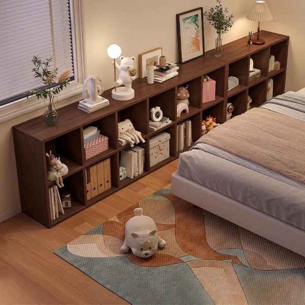 "Sepia Simplistic Standard Children's Bookshelf with 3/4 Shelves, Horizontal/Vertical Orientation, Closed Back, Wood Material, Standalone"