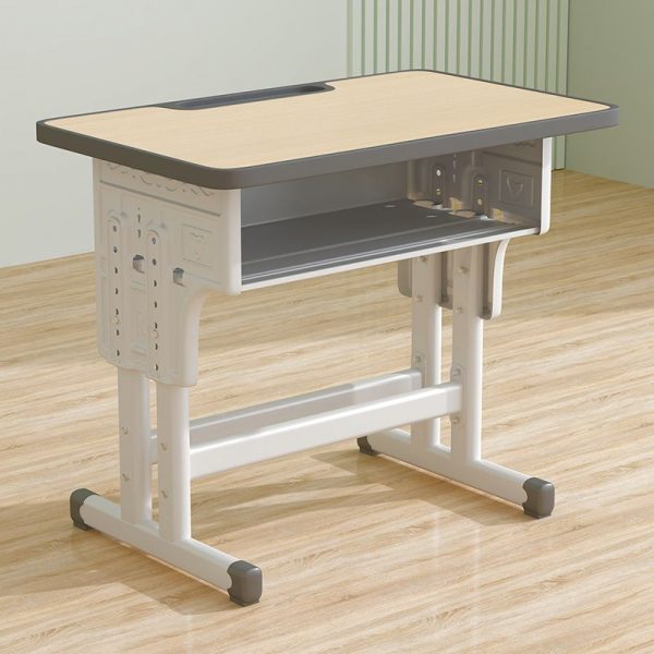 "Adaptable Height Rainproof Engineered Wood Kids Computer Desk in Rose/Light Blue/Unfinished Color with Storage and Shelf"