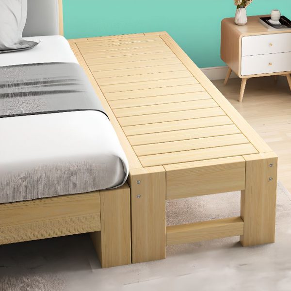 "Gender Neutral Simplistic Wood Color Lumber Panel Standard Kids Bed"