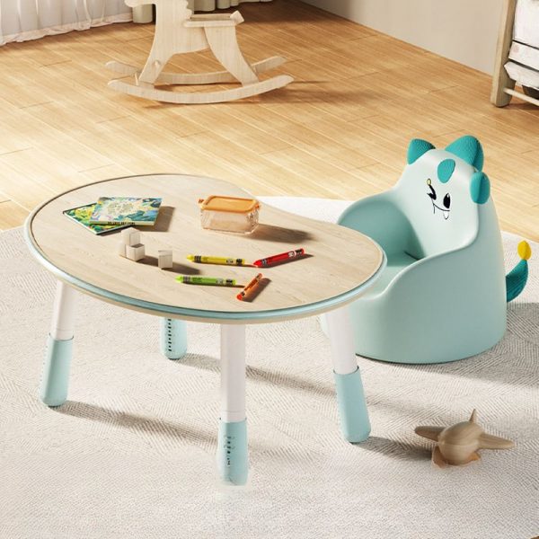 "Adaptable Height Lumber Unfinished Color Kids Computer Desk with Chair"