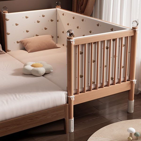 "Trendy Unfinished Color Lumber Gender Neutral Standard Kids Bed with Coir, Guardrail"