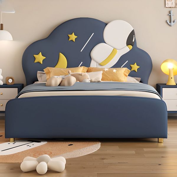 "Lift Up Storage Children Bed/Standard Children Bed Space & Astronaut Spring Boy/ Man+ Light Blue"