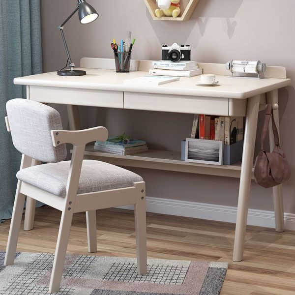 "Espresso Wood Kids Computer Desk with Wood Container and Compartment, Shelf Included/Not Included"