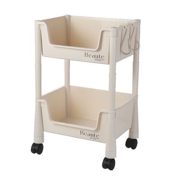 "Chalk Vertical Standard Children's Bookshelf with Roller Wheels, Synthetic Double-sided Shelves, Open Back, and Multiple Shelves Options"