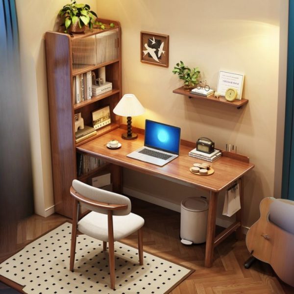 "Water-resistant Lumber Kids Computer Desk in Gray/Rose/Cerulean with Storage, Shelf, and 1 Cabinet"